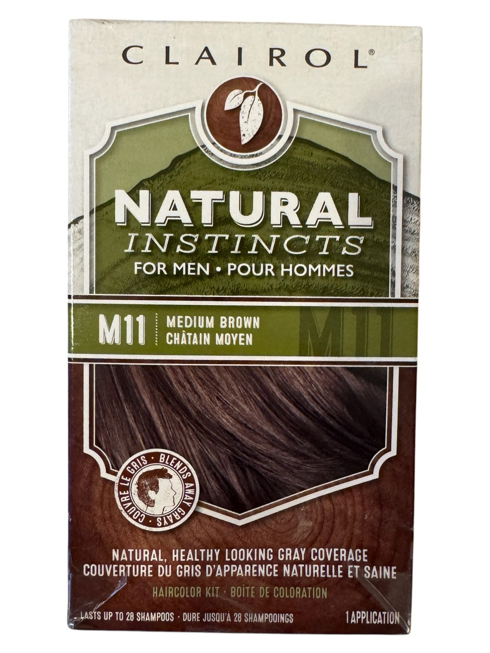 Clairol Natural Instincts For Men Hair Color Medium Brown M11 Kit